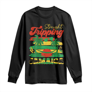 Jamaica Vacation Long Sleeve Shirt Straight Trippin Jamaica Family Girls Trip TS10 Black Print Your Wear