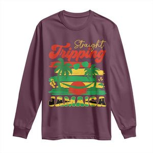 Jamaica Vacation Long Sleeve Shirt Straight Trippin Jamaica Family Girls Trip TS10 Maroon Print Your Wear