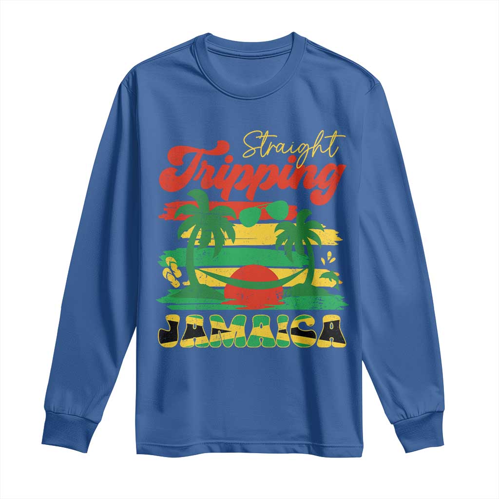Jamaica Vacation Long Sleeve Shirt Straight Trippin Jamaica Family Girls Trip TS10 Royal Blue Print Your Wear