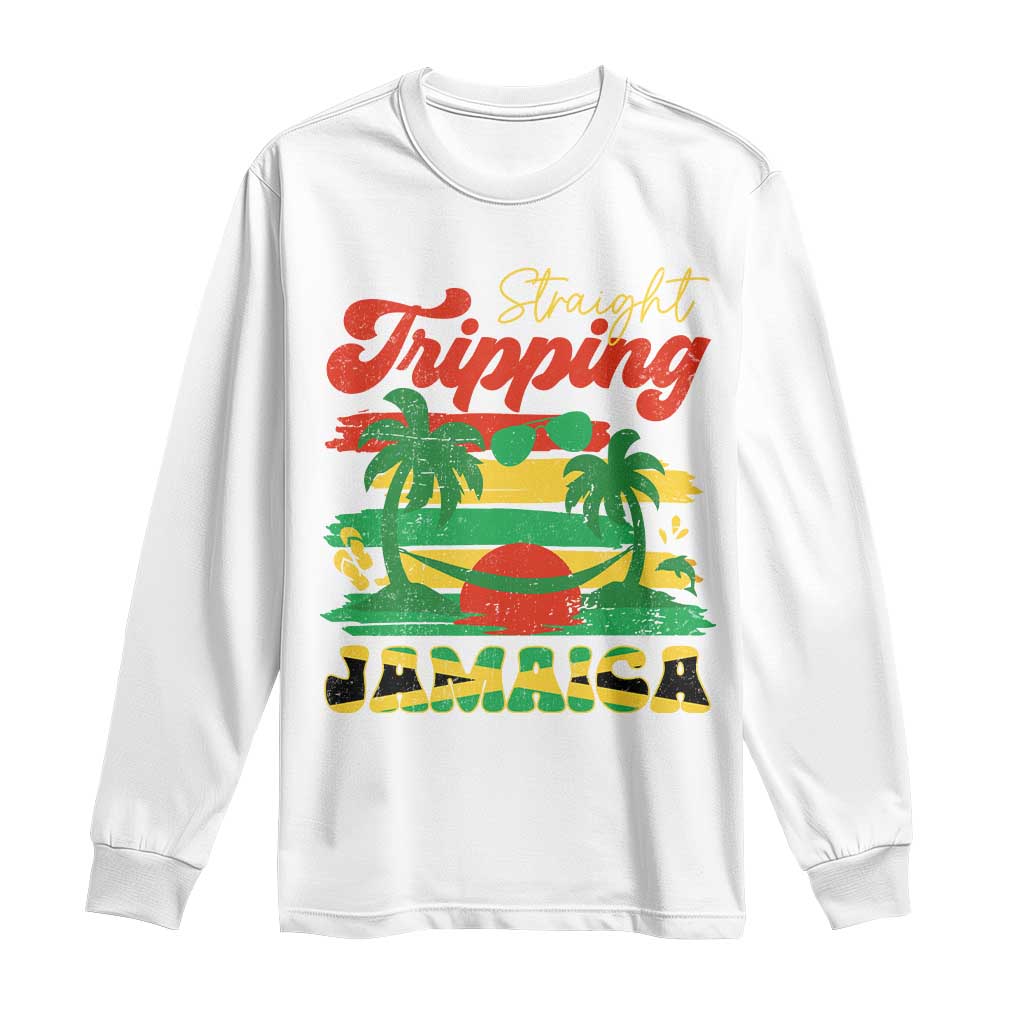 Jamaica Vacation Long Sleeve Shirt Straight Trippin Jamaica Family Girls Trip TS10 White Print Your Wear
