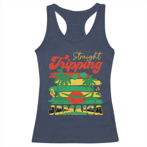 Jamaica Vacation Racerback Tank Top Straight Trippin Jamaica Family Girls Trip TS10 Navy Print Your Wear