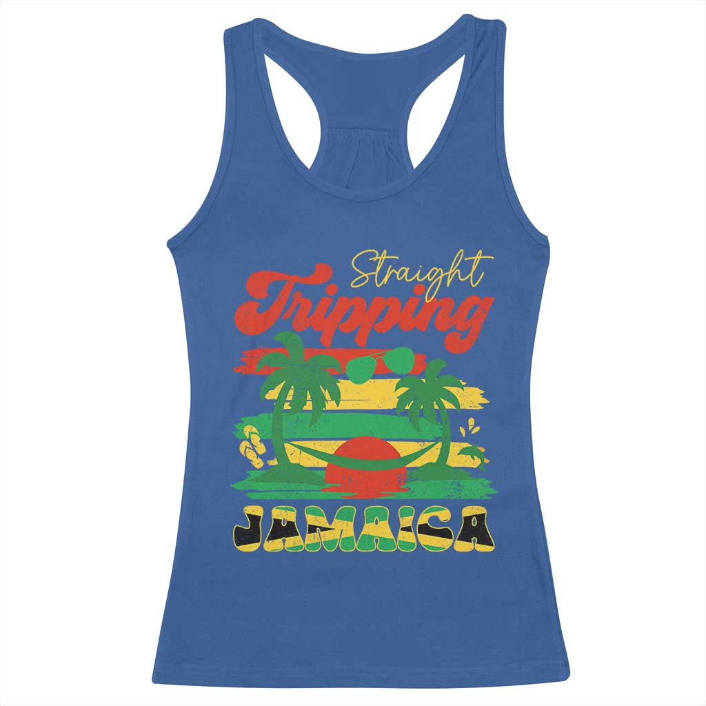 Jamaica Vacation Racerback Tank Top Straight Trippin Jamaica Family Girls Trip TS10 Royal Blue Print Your Wear