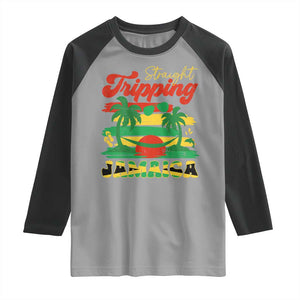 Jamaica Vacation Raglan Shirt Straight Trippin Jamaica Family Girls Trip TS10 Sport Gray Black Print Your Wear