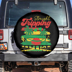 Jamaica Vacation Spare Tire Cover Straight Trippin Jamaica Family Girls Trip TS10 No hole Black Print Your Wear