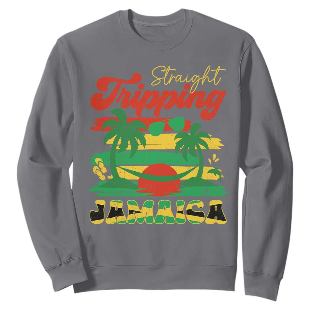 Jamaica Vacation Sweatshirt Straight Trippin Jamaica Family Girls Trip TS10 Charcoal Print Your Wear