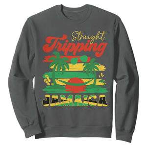 Jamaica Vacation Sweatshirt Straight Trippin Jamaica Family Girls Trip TS10 Dark Heather Print Your Wear