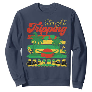 Jamaica Vacation Sweatshirt Straight Trippin Jamaica Family Girls Trip TS10 Navy Print Your Wear