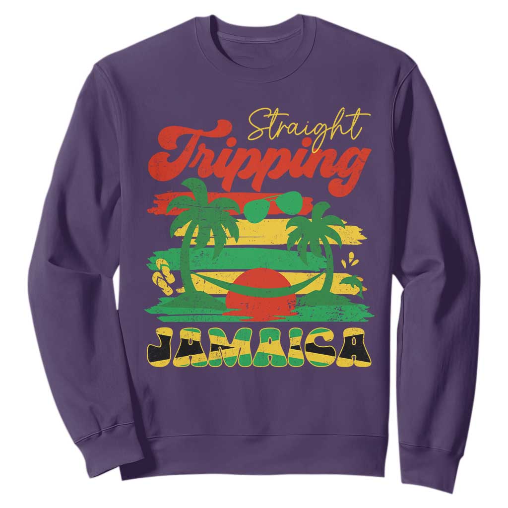 Jamaica Vacation Sweatshirt Straight Trippin Jamaica Family Girls Trip TS10 Purple Print Your Wear