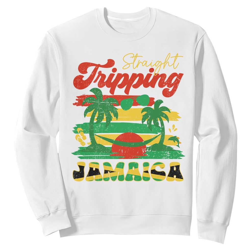 Jamaica Vacation Sweatshirt Straight Trippin Jamaica Family Girls Trip TS10 White Print Your Wear
