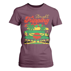 Jamaica Vacation T Shirt For Women Straight Trippin Jamaica Family Girls Trip TS10 Maroon Print Your Wear