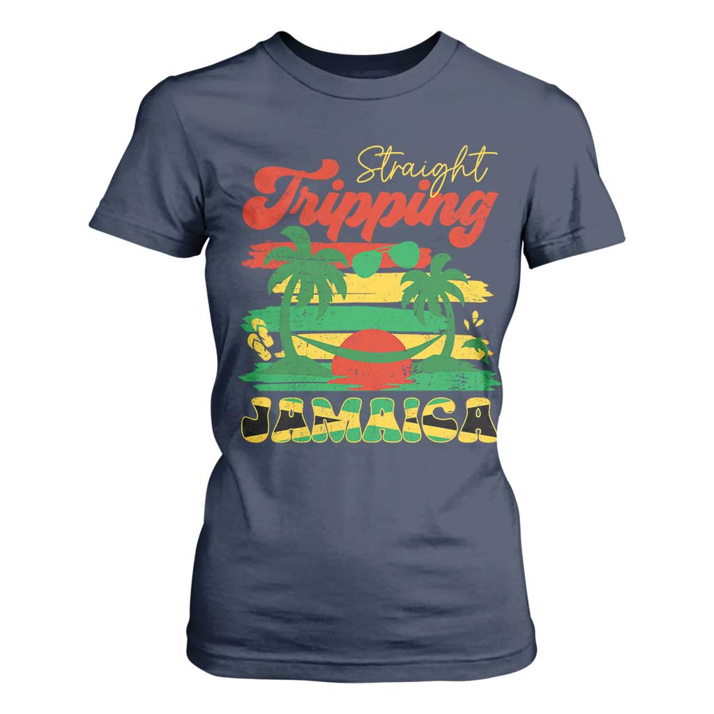 Jamaica Vacation T Shirt For Women Straight Trippin Jamaica Family Girls Trip TS10 Navy Print Your Wear