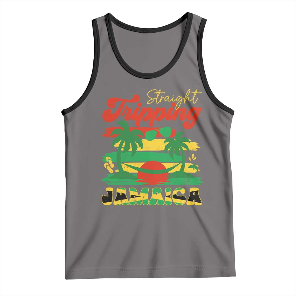 Jamaica Vacation Tank Top Straight Trippin Jamaica Family Girls Trip TS10 Deep Heather Black Print Your Wear