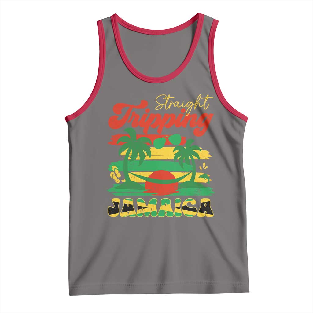 Jamaica Vacation Tank Top Straight Trippin Jamaica Family Girls Trip TS10 Deep Heather Red Print Your Wear