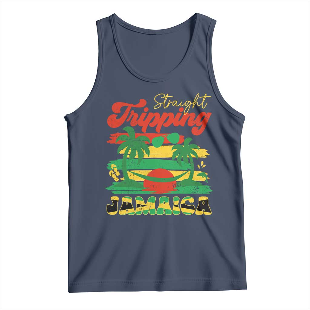 Jamaica Vacation Tank Top Straight Trippin Jamaica Family Girls Trip TS10 Navy Print Your Wear