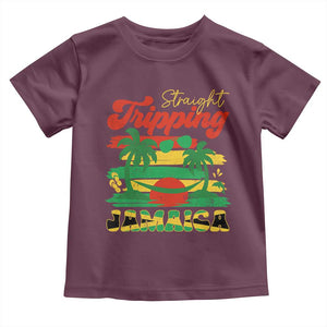Jamaica Vacation Toddler T Shirt Straight Trippin Jamaica Family Girls Trip TS10 Maroon Print Your Wear