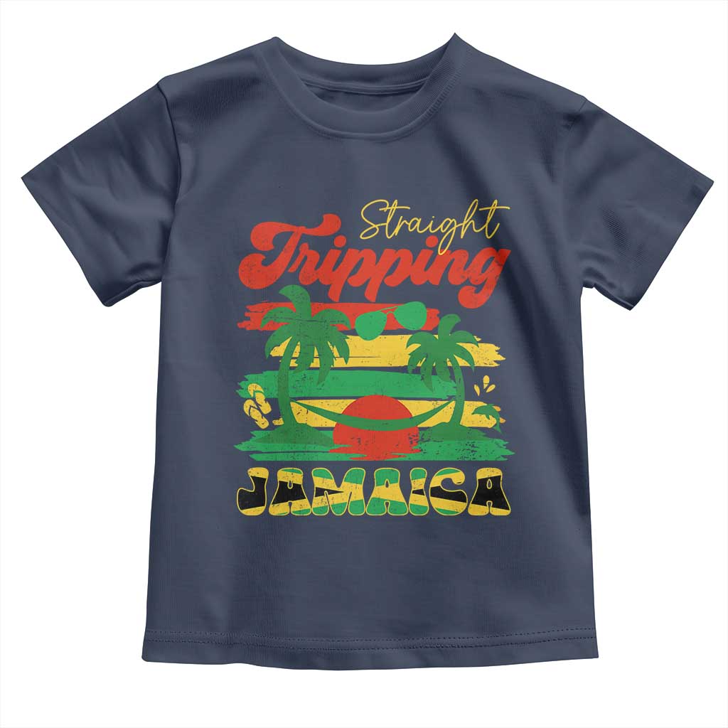 Jamaica Vacation Toddler T Shirt Straight Trippin Jamaica Family Girls Trip TS10 Navy Print Your Wear