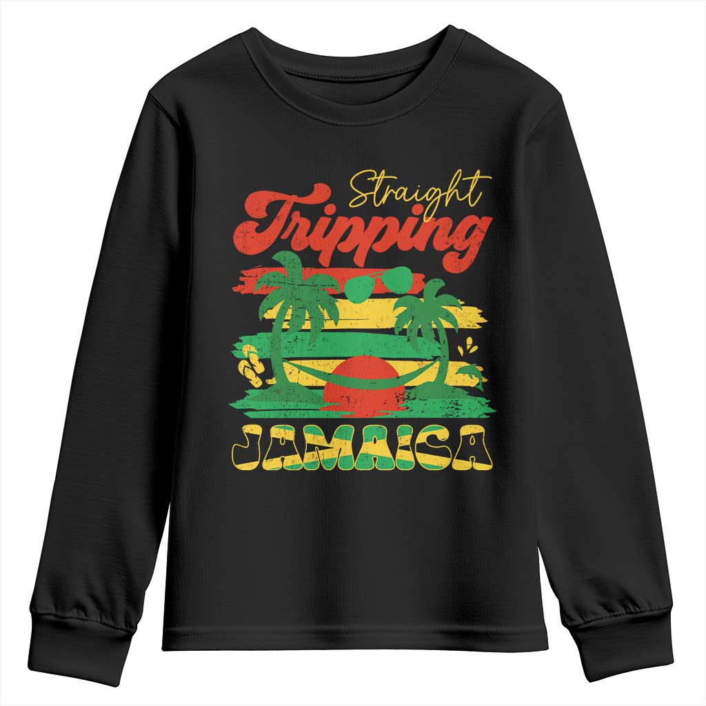 Jamaica Vacation Youth Sweatshirt Straight Trippin Jamaica Family Girls Trip TS10 Black Print Your Wear