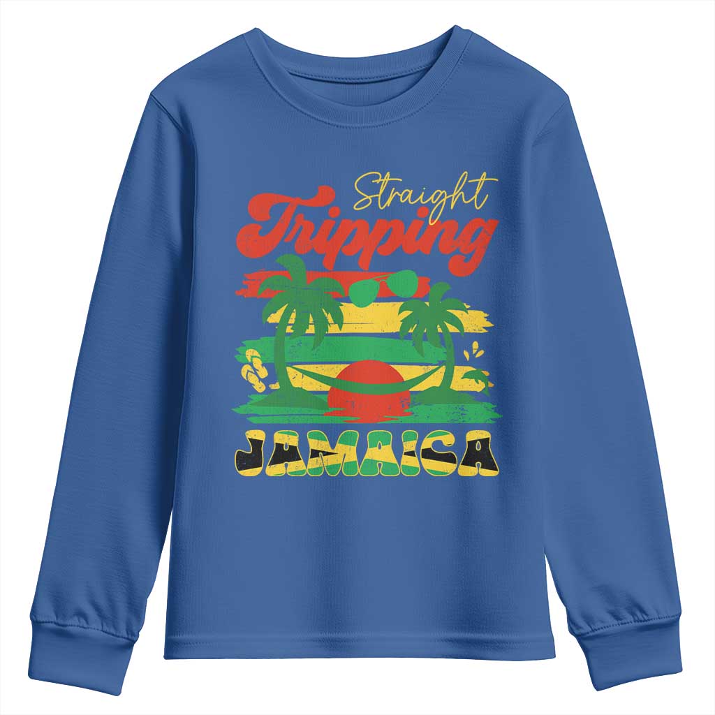 Jamaica Vacation Youth Sweatshirt Straight Trippin Jamaica Family Girls Trip TS10 Royal Blue Print Your Wear