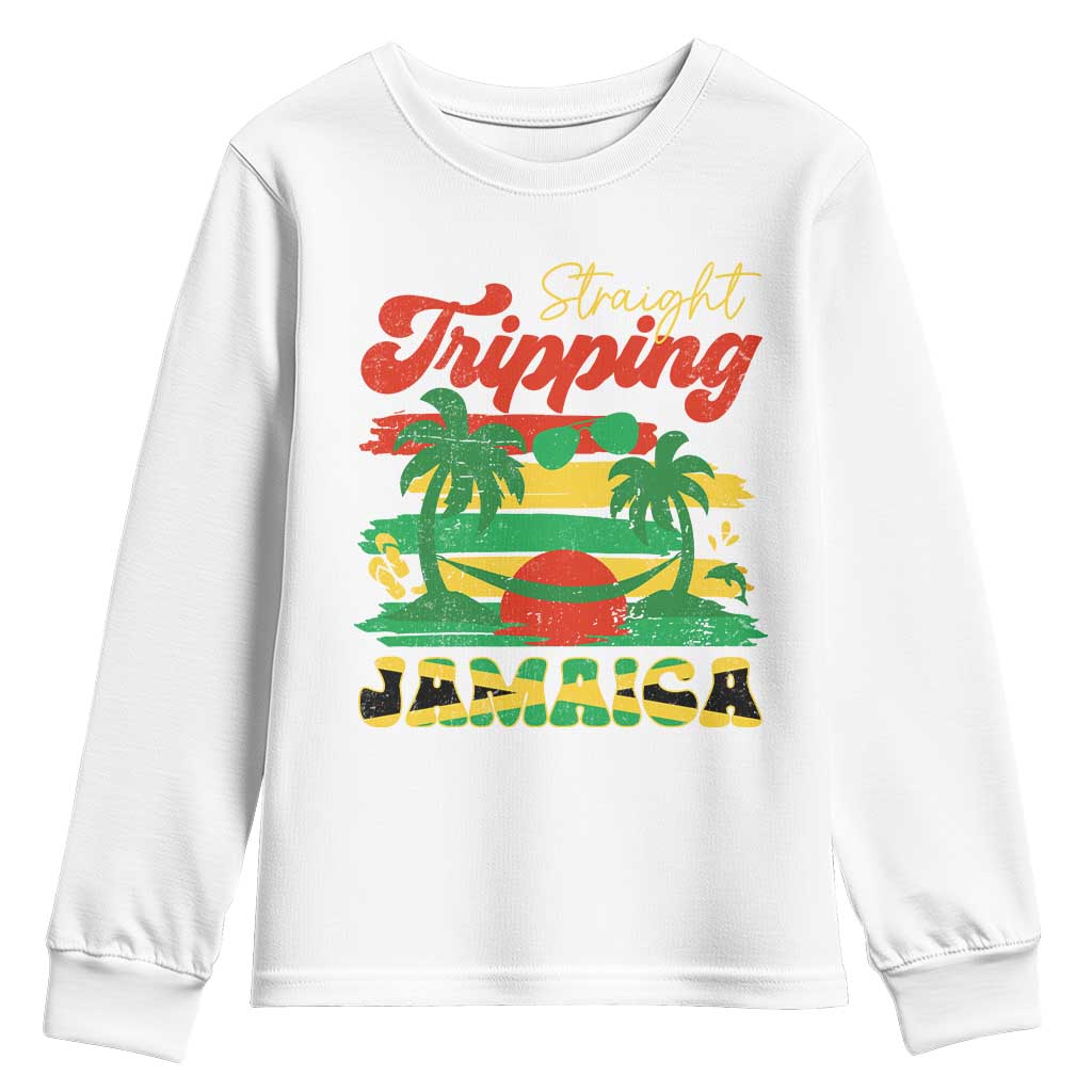 Jamaica Vacation Youth Sweatshirt Straight Trippin Jamaica Family Girls Trip TS10 White Print Your Wear