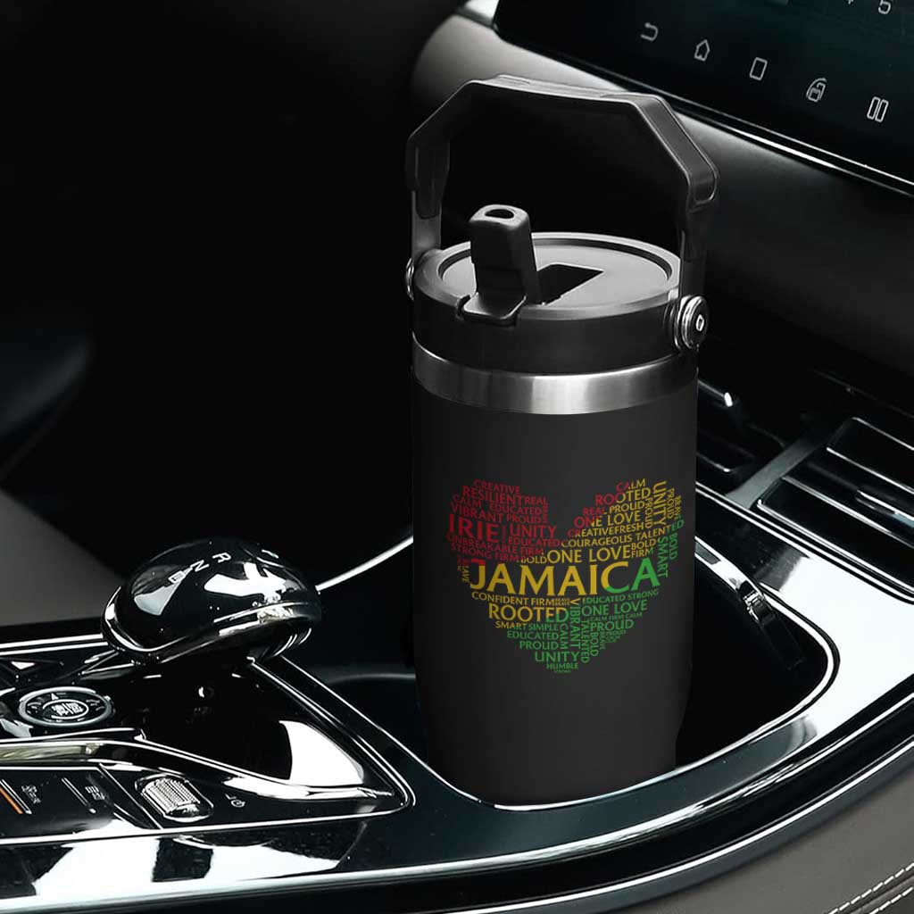 Jamaica Reggae Flip Straw Tumbler One Love Rasta Culture TS10 Print Your Wear