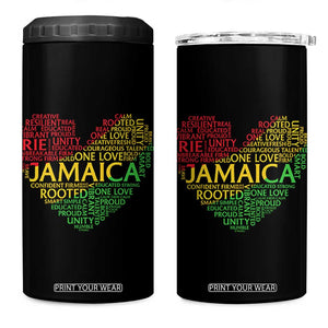 Jamaica Reggae 4 in 1 Can Cooler Tumbler One Love Rasta Culture TS10 One Size: 16 oz Black Print Your Wear