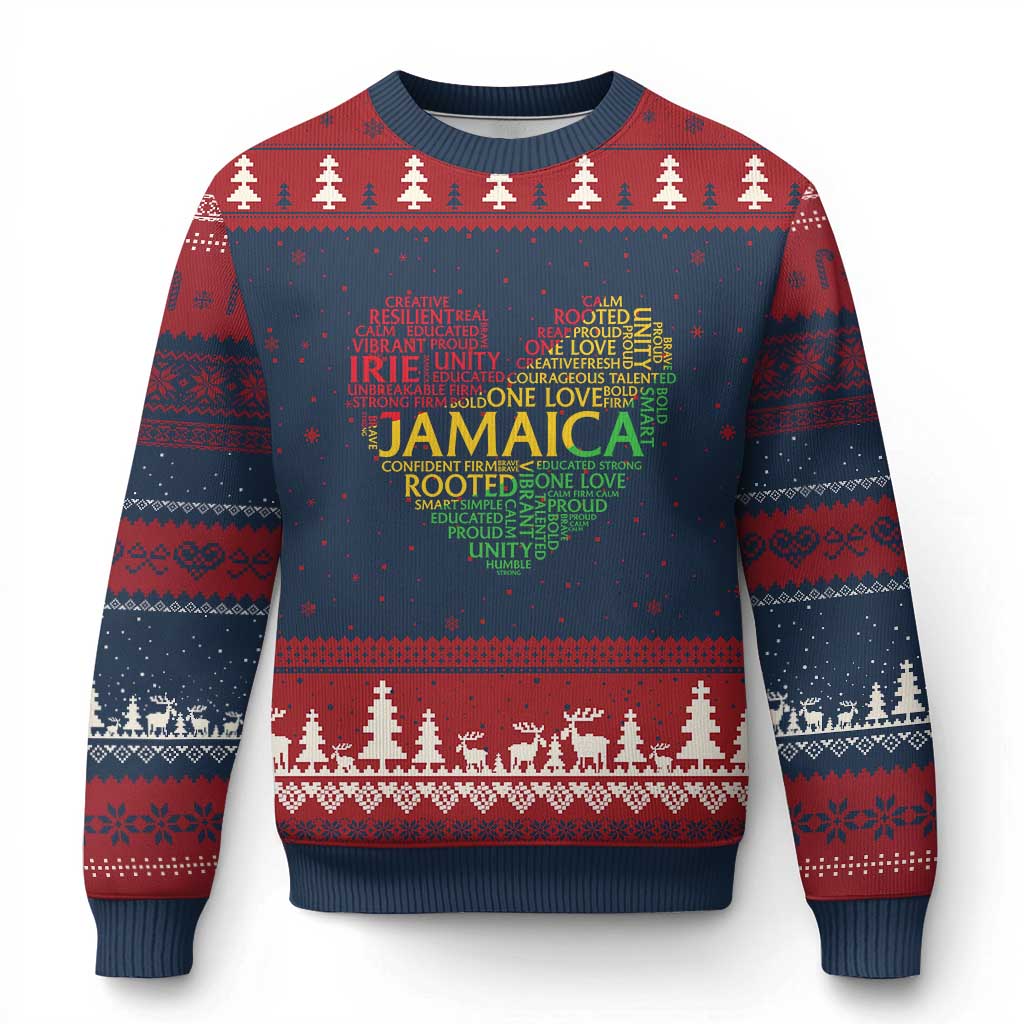 Jamaica Reggae Ugly Christmas Sweater One Love Rasta Culture TS10 Navy Red Print Your Wear