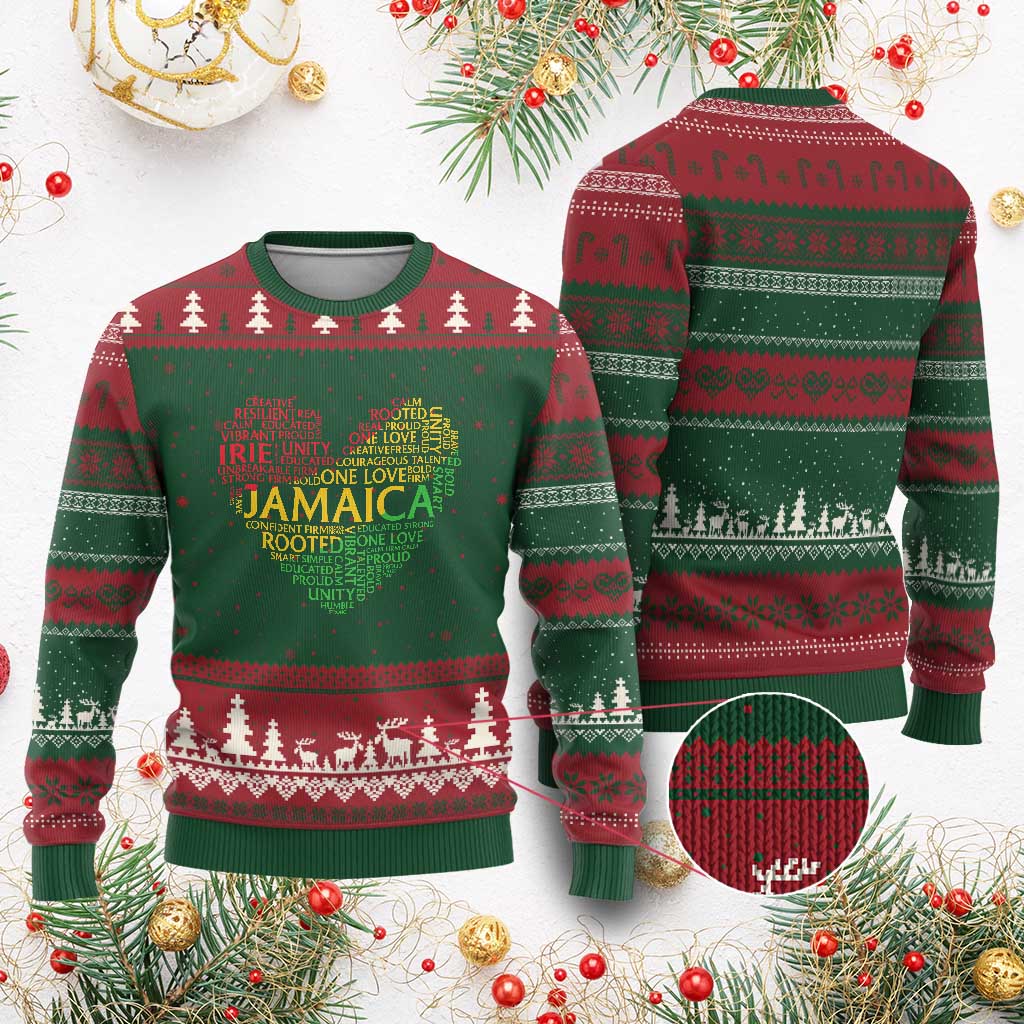 Jamaica Reggae Ugly Christmas Sweater One Love Rasta Culture TS10 Red Green Print Your Wear
