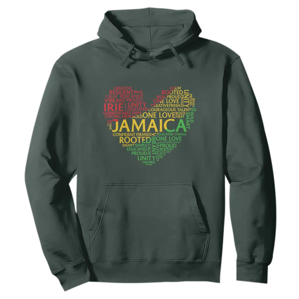 Jamaica Reggae Hoodie One Love Rasta Culture TS10 Dark Forest Green Print Your Wear