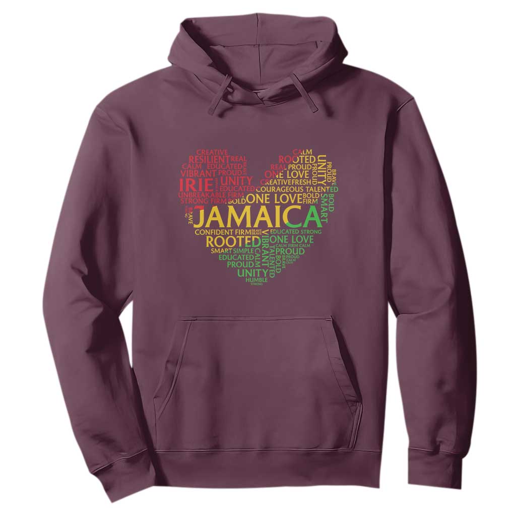 Jamaica Reggae Hoodie One Love Rasta Culture TS10 Maroon Print Your Wear