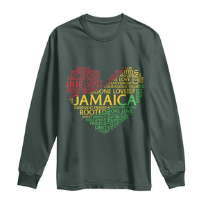 Jamaica Reggae Long Sleeve Shirt One Love Rasta Culture TS10 Dark Forest Green Print Your Wear