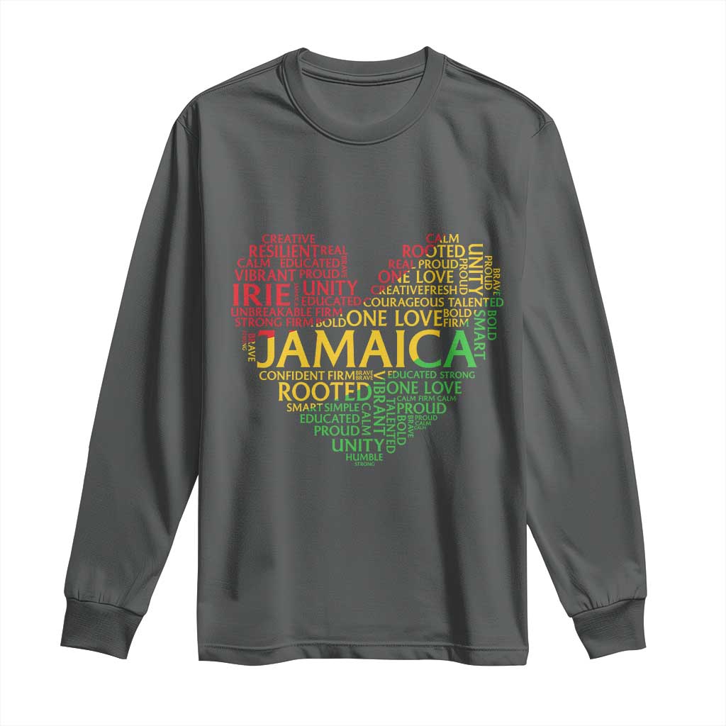 Jamaica Reggae Long Sleeve Shirt One Love Rasta Culture TS10 Dark Heather Print Your Wear