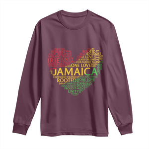 Jamaica Reggae Long Sleeve Shirt One Love Rasta Culture TS10 Maroon Print Your Wear