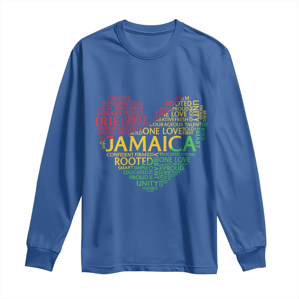 Jamaica Reggae Long Sleeve Shirt One Love Rasta Culture TS10 Royal Blue Print Your Wear