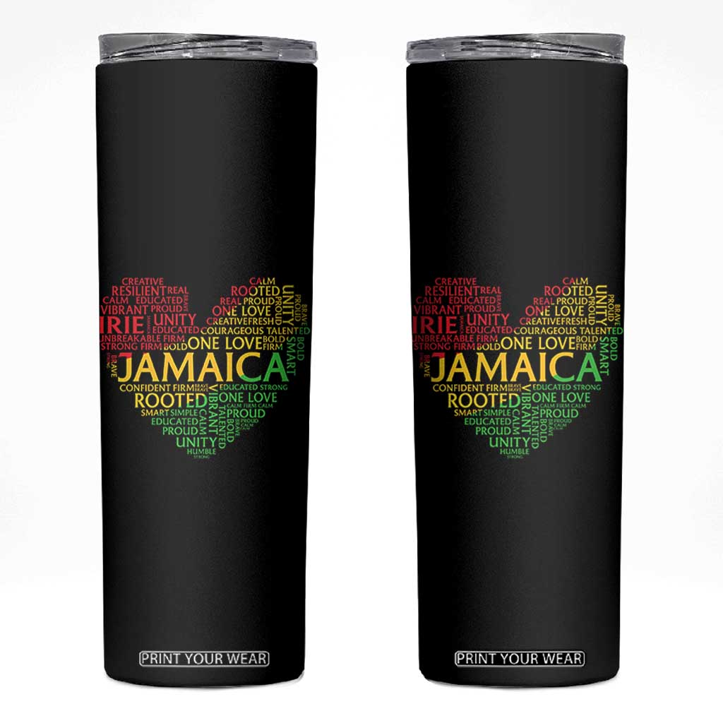 Jamaica Reggae Skinny Tumbler One Love Rasta Culture TS10 Black Print Your Wear