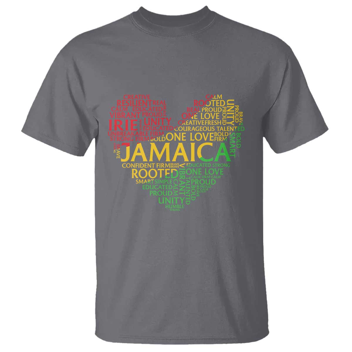 Jamaica Reggae T Shirt One Love Rasta Culture TS10 Charcoal Print Your Wear