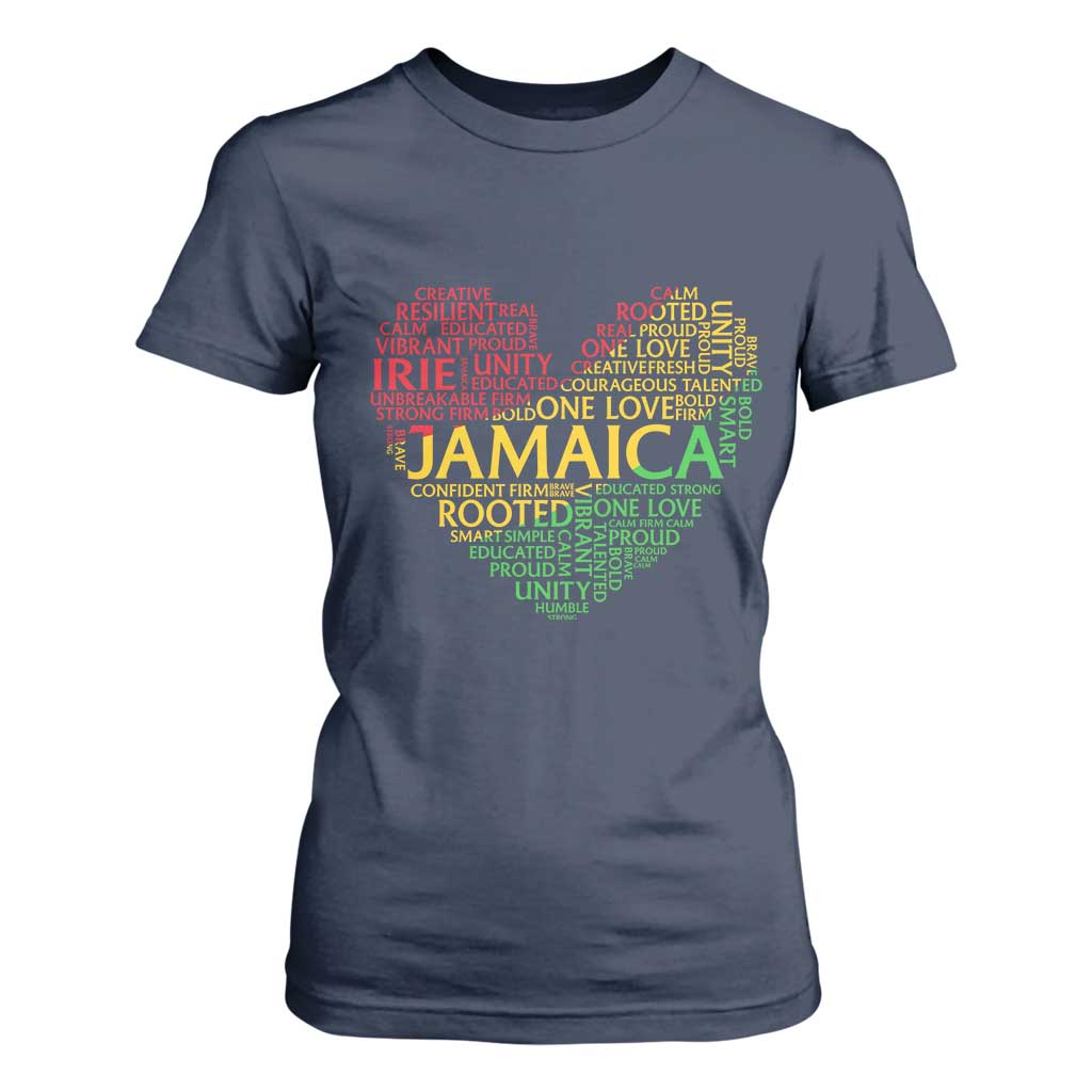Jamaica Reggae T Shirt For Women One Love Rasta Culture TS10 Navy Print Your Wear