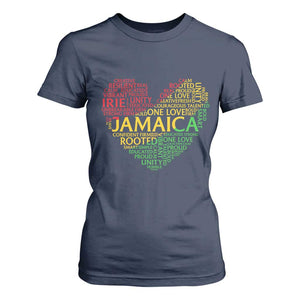 Jamaica Reggae T Shirt For Women One Love Rasta Culture TS10 Navy Print Your Wear