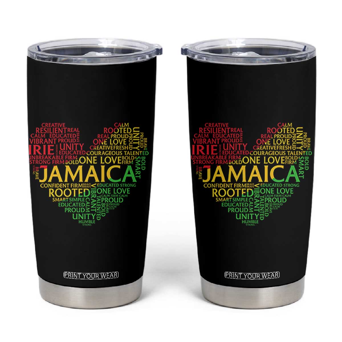 Jamaica Reggae Tumbler Cup One Love Rasta Culture TS10 Black Print Your Wear