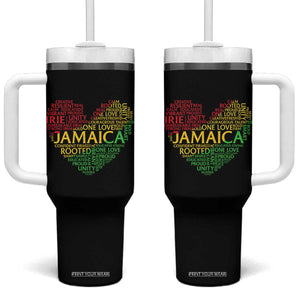 Jamaica Reggae Tumbler With Handle One Love Rasta Culture TS10 One Size: 40 oz Black Print Your Wear