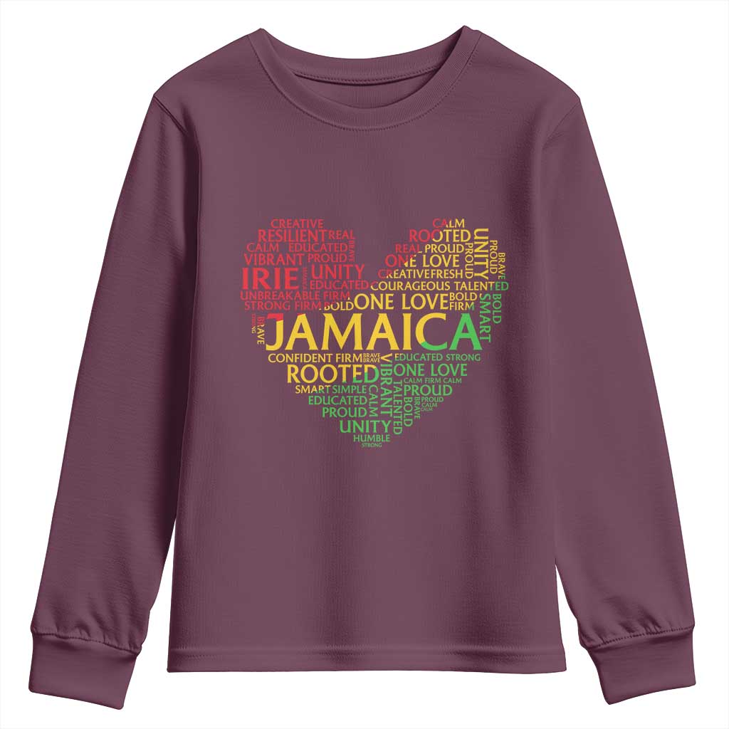 Jamaica Reggae Youth Sweatshirt One Love Rasta Culture TS10 Maroon Print Your Wear