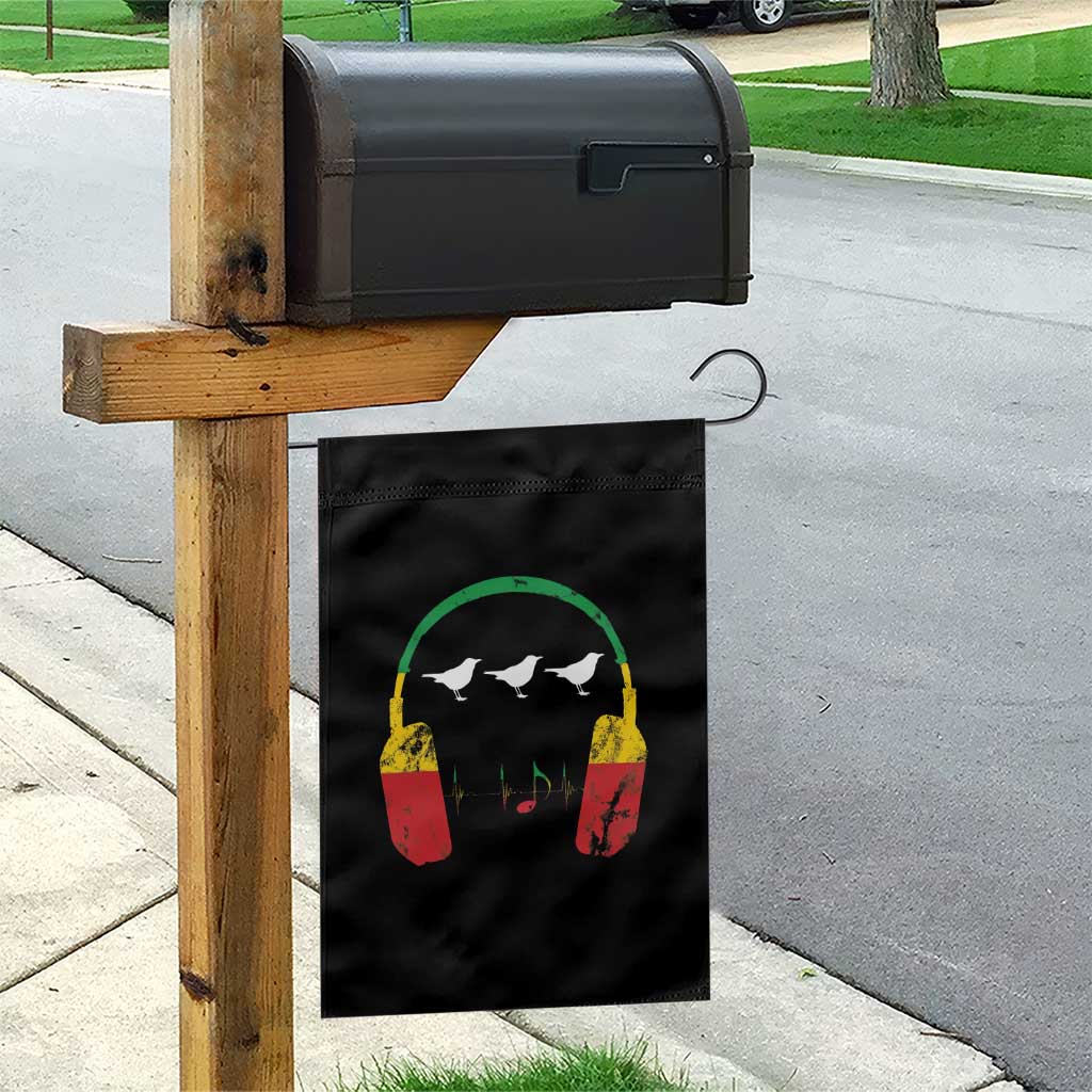 Little Birds Garden Flag Rastafari Rasta Reggae Music Headphones Jamaican Pride TS10 Print Your Wear
