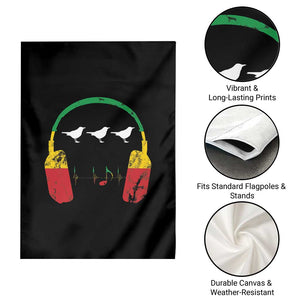Little Birds Garden Flag Rastafari Rasta Reggae Music Headphones Jamaican Pride TS10 Print Your Wear