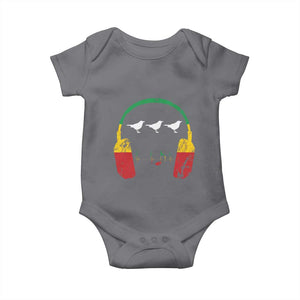 Little Birds Baby Onesie Rastafari Rasta Reggae Music Headphones Jamaican Pride TS10 Charcoal Print Your Wear