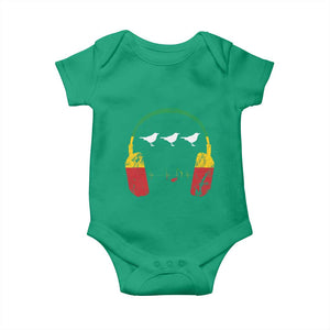 Little Birds Baby Onesie Rastafari Rasta Reggae Music Headphones Jamaican Pride TS10 Irish Green Print Your Wear