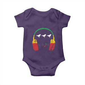 Little Birds Baby Onesie Rastafari Rasta Reggae Music Headphones Jamaican Pride TS10 Purple Print Your Wear