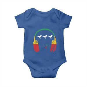 Little Birds Baby Onesie Rastafari Rasta Reggae Music Headphones Jamaican Pride TS10 Royal Blue Print Your Wear