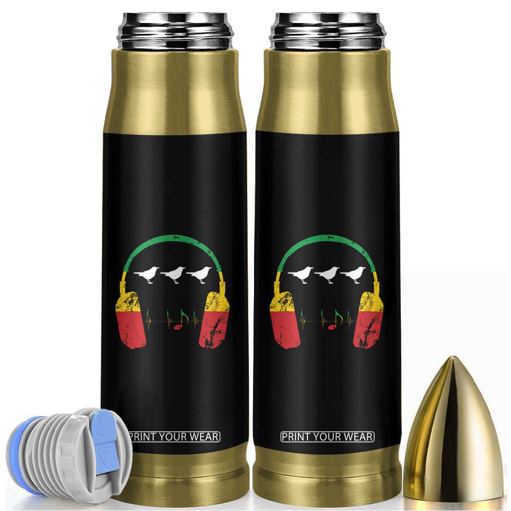 Little Birds Bullet Tumbler Rastafari Rasta Reggae Music Headphones Jamaican Pride TS10 Black Print Your Wear