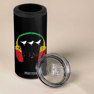 Little Birds 4 in 1 Can Cooler Tumbler Rastafari Rasta Reggae Music Headphones Jamaican Pride TS10 Print Your Wear