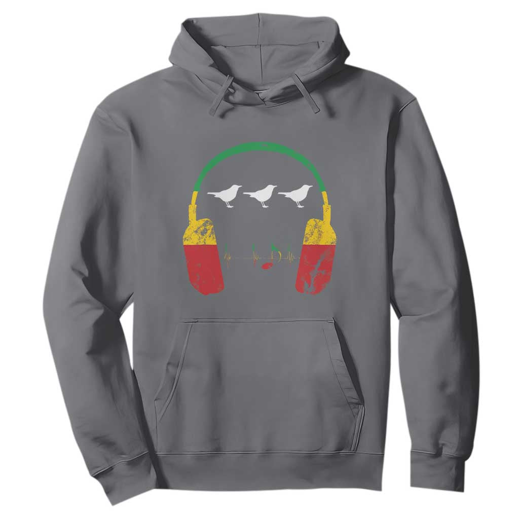Little Birds Hoodie Rastafari Rasta Reggae Music Headphones Jamaican Pride TS10 Charcoal Print Your Wear