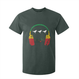 Little Birds T Shirt For Kid Rastafari Rasta Reggae Music Headphones Jamaican Pride TS10 Dark Forest Green Print Your Wear